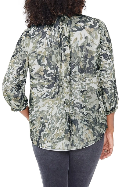 Shop Nydj Pleat Back Blouse In Autumn Thicket Sugar Pine