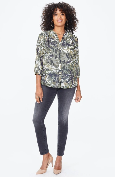 Shop Nydj Pleat Back Blouse In Autumn Thicket Sugar Pine