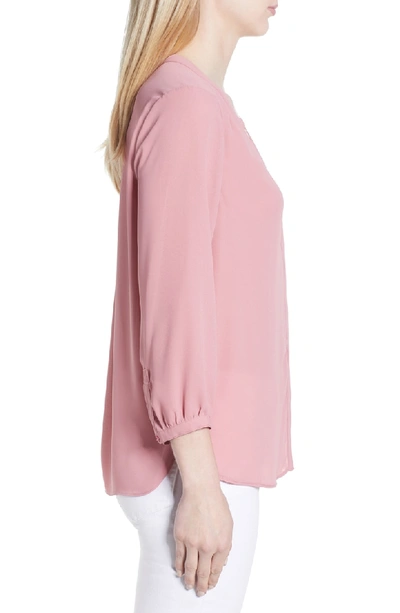 Shop Nydj Pleat Back Blouse In Wood Rose