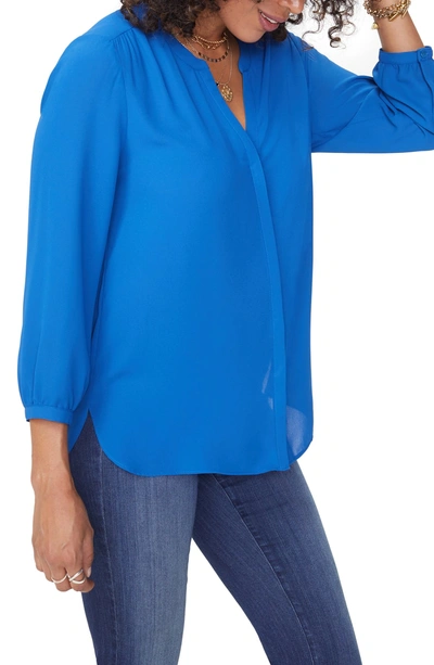 Shop Nydj Pleat Back Blouse In Alpine Lake