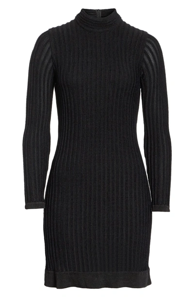 Shop L Agence Edita Ribbed Minidress In Black