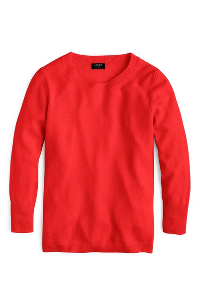 Shop J.crew Crewneck Cashmere Sweater In Bright Cerise