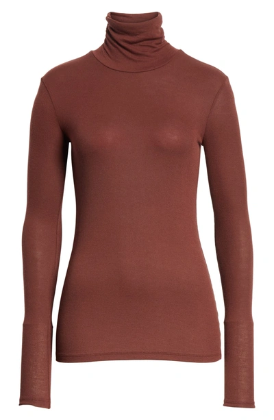 Shop Atm Anthony Thomas Melillo Rib Turtleneck In Wine