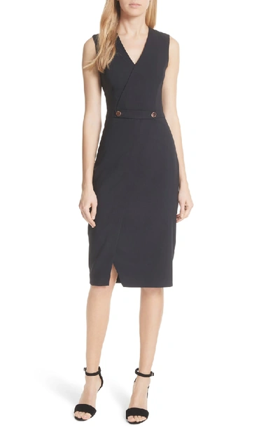 Shop Ted Baker Ted Working Title Faux Wrap Dress In Navy