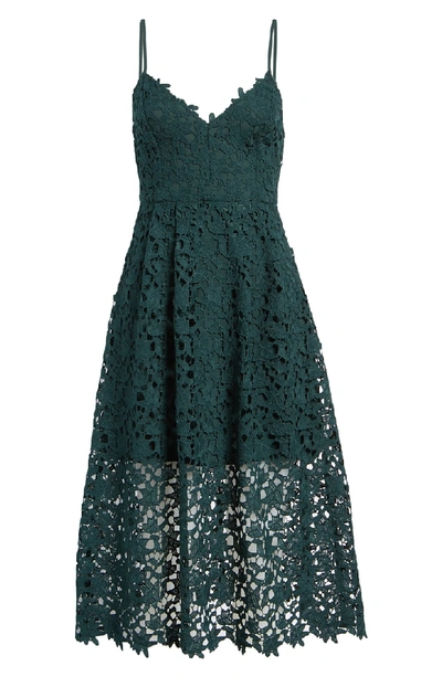 Shop Astr Lace Midi Dress In Hunter Green