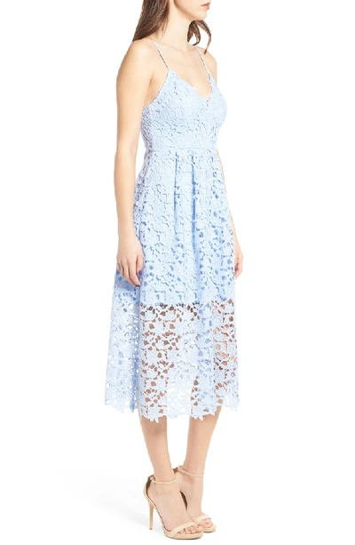 Shop Astr Lace Midi Dress In Periwinkle