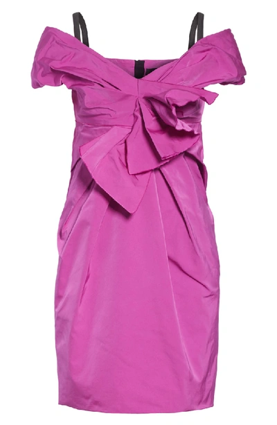 Shop Marc Jacobs Taffeta Off The Shoulder Dress In Fuschia