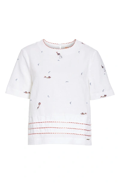 Shop Ted Baker Colour By Numbers Noleen Embroidered Shell In Ivory