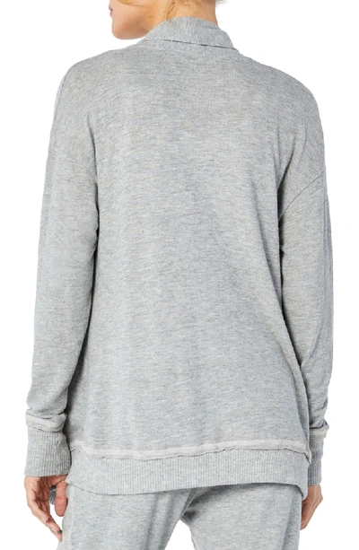 Shop Michael Stars Open Front Cardigan In Heather Grey