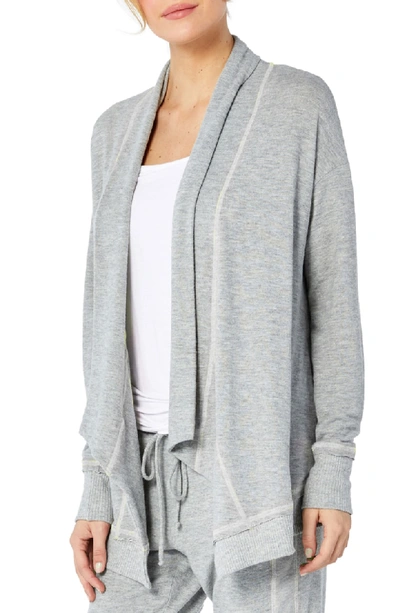 Shop Michael Stars Open Front Cardigan In Heather Grey
