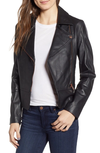 Ted Baker Lizia Minimal Biker Jacket In Black | ModeSens