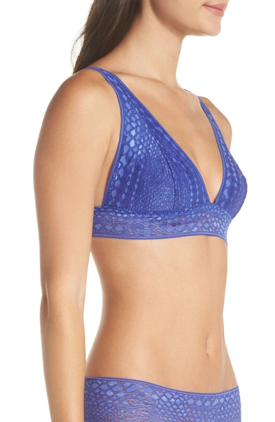 Shop Cosabella Sweet Treats Snakes Tall Triangle Bralette In Blue Violet