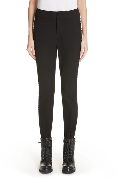 Shop Moncler Embroidered Stirrup Ski Pants In Black