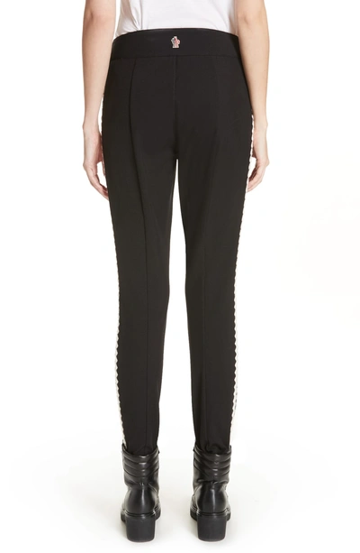 Shop Moncler Embroidered Stirrup Ski Pants In Black