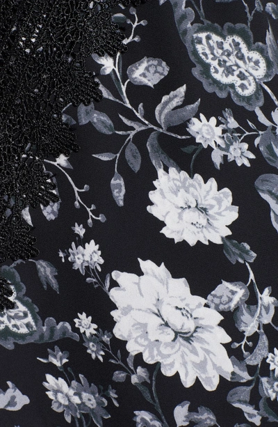 Shop Wayf Posie Strappy Camisole In Black Ivory Floral