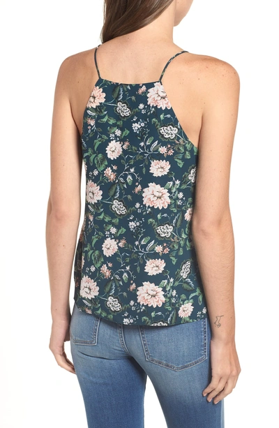 Shop Wayf Posie Strappy Camisole In Dusty Teal Floral