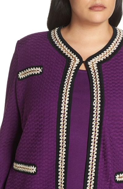 Shop Ming Wang Gold Braid Jacket In Jelly/ Black/ Chai