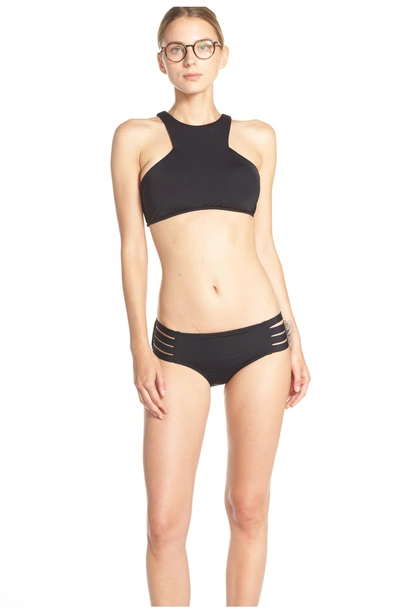 Shop Seafolly Strappy Hipster Bikini Bottoms In Black