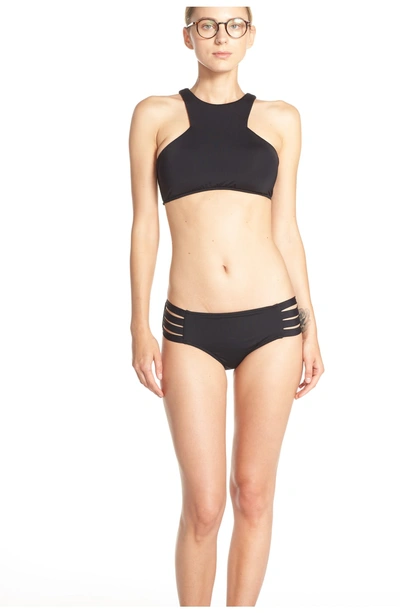 Shop Seafolly Strappy Hipster Bikini Bottoms In Black