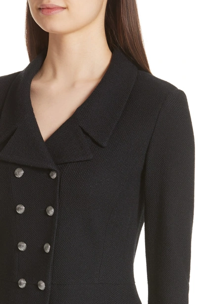 Shop St John Gail Knit Double Breasted Jacket In Caviar