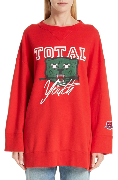 Shop Undercover Total Youth Oversized Sweatshirt In A Red