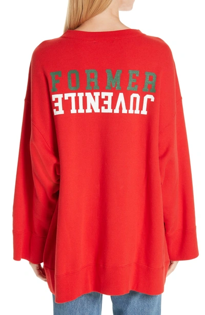 Shop Undercover Total Youth Oversized Sweatshirt In A Red