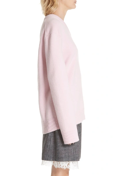 Shop Calvin Klein 205w39nyc Logo Wool & Cotton Sweater In Cherry Blossom