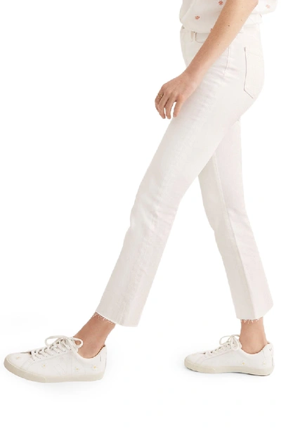 Shop Madewell Cali Raw Edge Demi Boot Jeans In Pure White