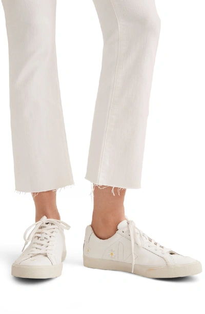 Shop Madewell Cali Raw Edge Demi Boot Jeans In Pure White