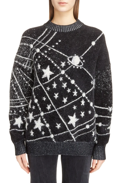 Constellation Oversize Mohair Sweater In Black
