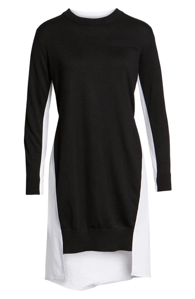 Shop English Factory Combo Sweater Dress In Black
