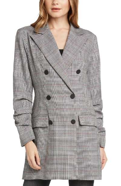 Shop Willow & Clay Double Breasted Plaid Jacket In Black
