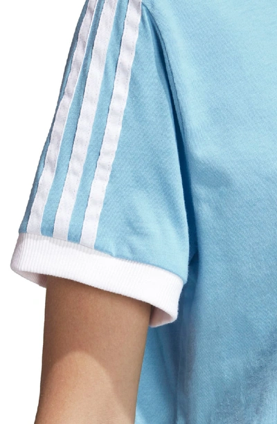 Shop Adidas Originals 3-stripes Tee In Clear Blue