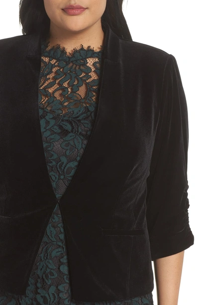 Shop Eliza J Velvet Blazer In Black