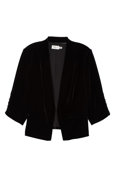 Shop Eliza J Velvet Blazer In Black