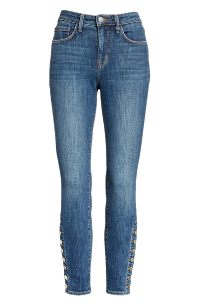 Shop L Agence Piper Button Hem Skinny Jeans In Classic Vintage