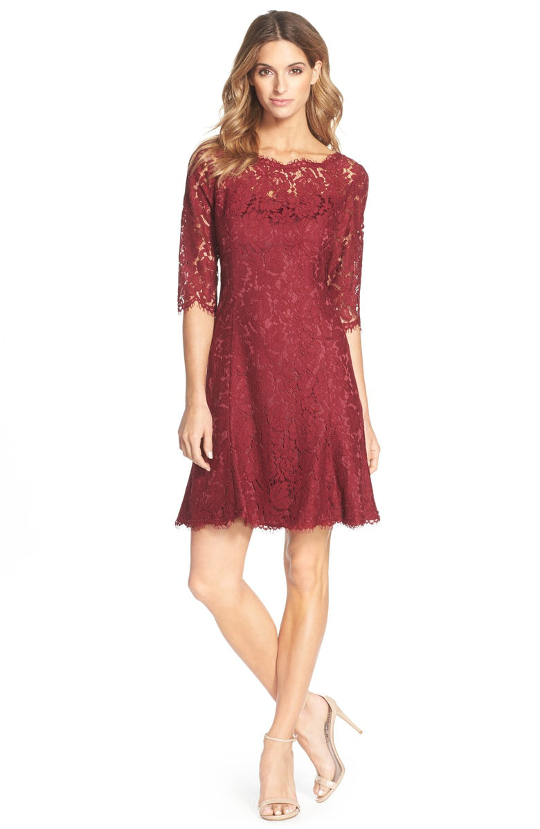 lace fit & flare cocktail dress eliza j