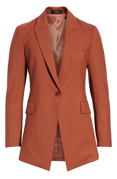 Shop Theory Etienette B Good Wool Suit Jacket In Brandy