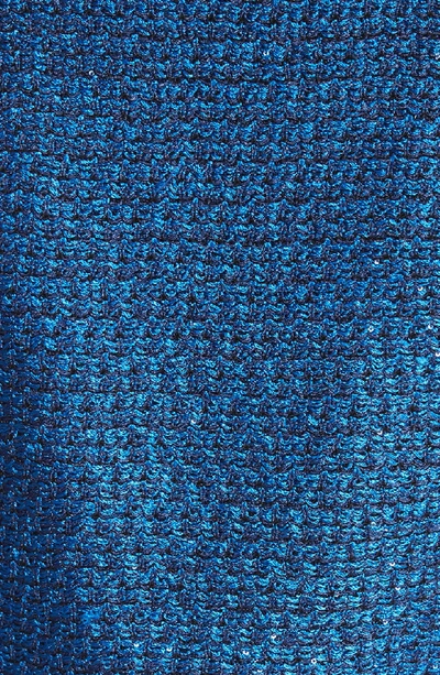 Shop St John Luster Sequin Knit Jacket In Cobalt Multi