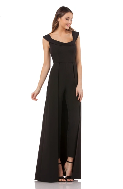 Shop Kay Unger Jumpsuit Gown In Black