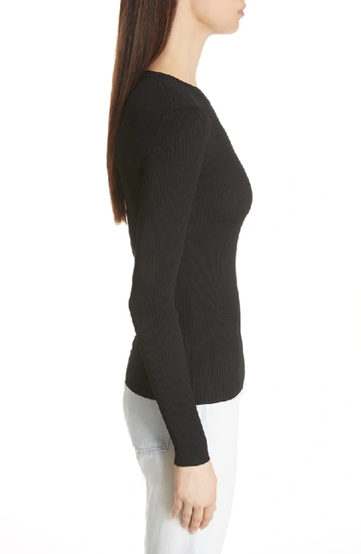 Shop Balenciaga Back Logo Ribbed Sweater In Black