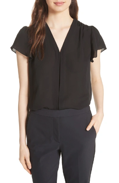 Shop Rebecca Taylor Celina Silk Top In Black