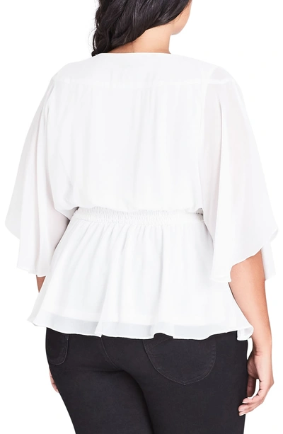 Shop City Chic Wrap Top In Ivory