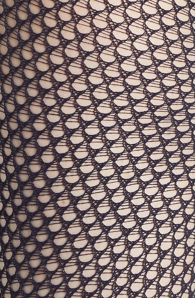 Shop Falke Beeswax Fishnet Tights In Dark Navy