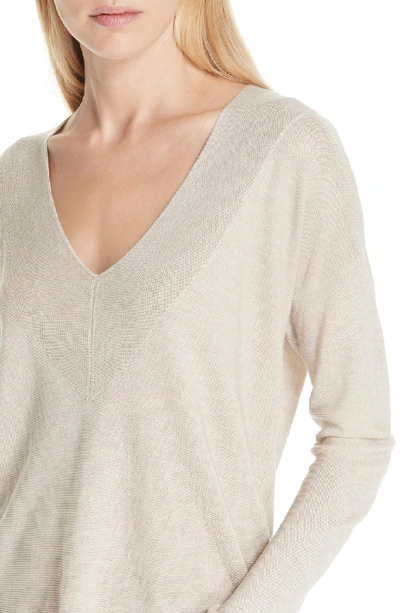 Shop Eileen Fisher Boxy Tencel Lyocell & Silk Sweater In Maple Oat