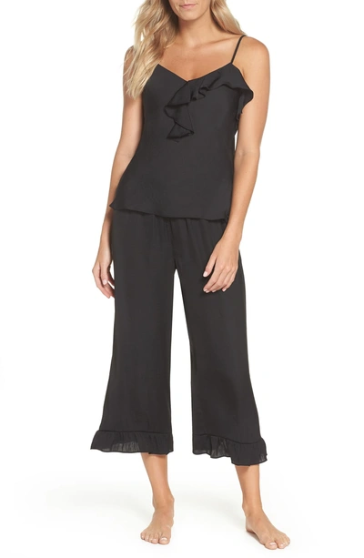 Shop Josie Satin Pajamas In Black
