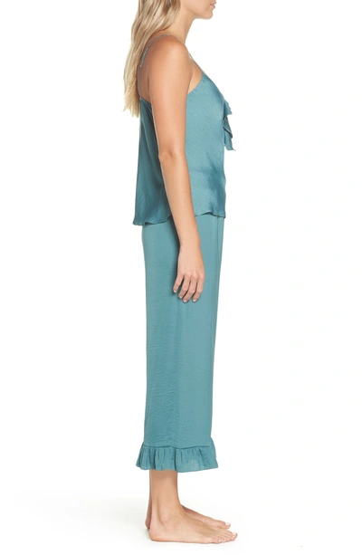 Shop Josie Satin Pajamas In Dusty Jade