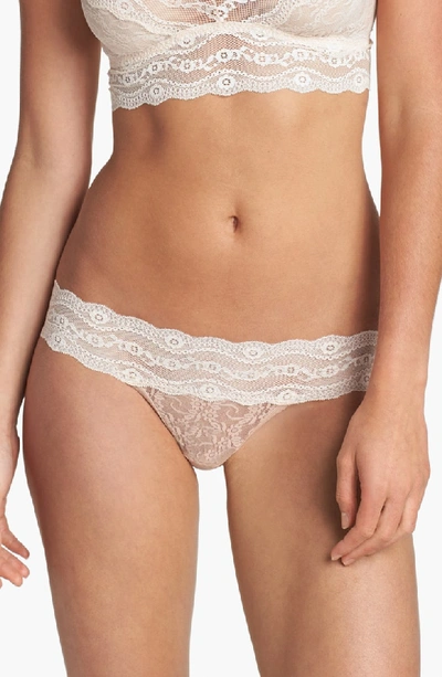 Shop B.tempt'd By Wacoal 'lace Kiss' Thong In Mother Of Pearl