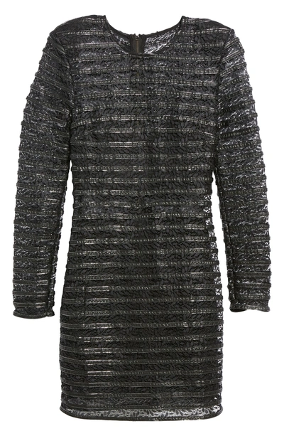 Shop Elliatt Cyanite Faux Leather & Lace Illusion Dress In Black