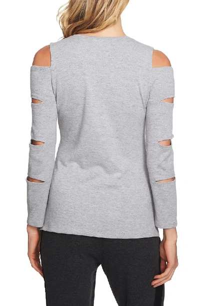 Shop 1.state Cold Shoulder Slash Sleeve Top In Light Heather Grey